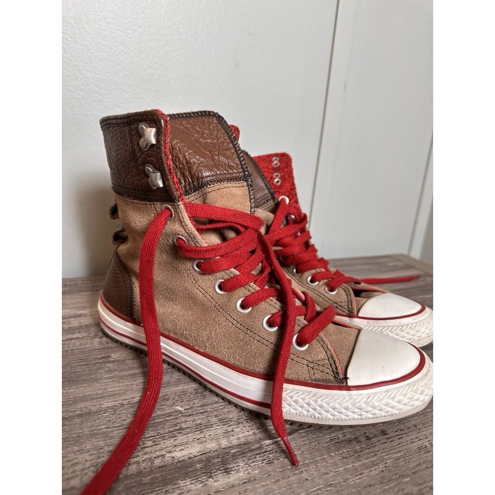 Converse Chuck Taylor Elise Rolldown HiTop Leather Sneakers Womens Size 8 Brown